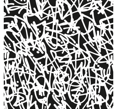 Papier peint chambre graffiti noir et blanc - TenStickers