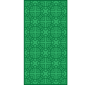 Papier peint couloir motif géométrique vert - TenStickers