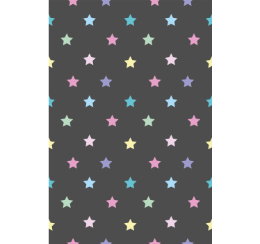 Papier peint couloir étoiles colorées sur fond gris - TenStickers