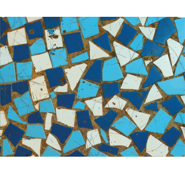 Papier peint couloir motif mosaïque bleue géométrique - TenStickers