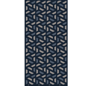 Papier peint couloir motif triangles bleus et gris - TenStickers