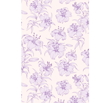 Papier peint couloir design floral lys en fleurs - TenStickers