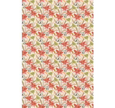 Papier peint couloir motif floral lys vintage coloré - TenStickers