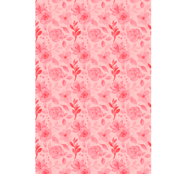 Papier peint couloir motif roses romantiques - TenStickers