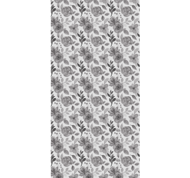 Papier peint couloir fleurs grises élégantes - TenStickers