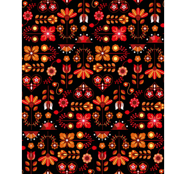 Papier peint couloir art populaire orange - TenStickers