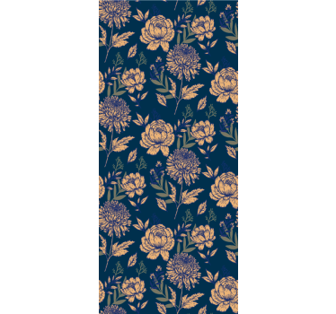 Papier peint couloir motif élégant bleu marine - TenStickers
