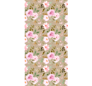 Papier peint couloir motifs floraux roses - TenStickers