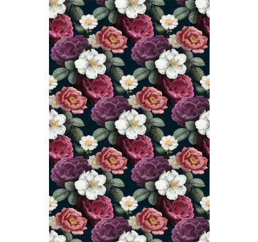 Papier peint couloir composition de fleurs Élégantes - TenStickers