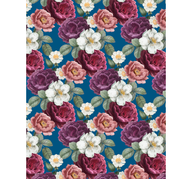 Papier peint couloir arrangement de roses vibrantes - TenStickers