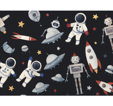 Papier peint chambre enfant univers cosmiques - TenStickers