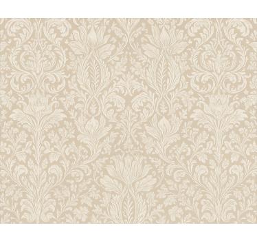 Papier peint chambre adulte fleurs beiges classiques - TenStickers