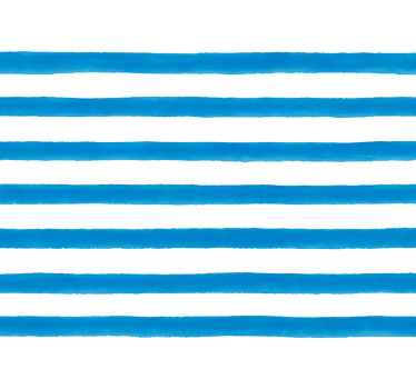 Papier peint lignes horizontales aquarelle bleue - TenStickers
