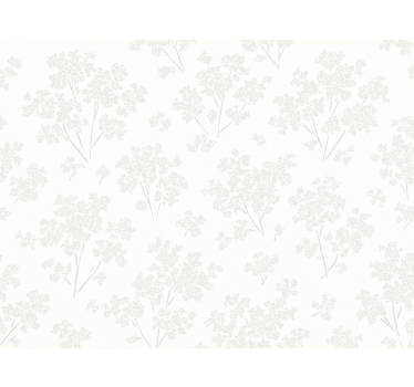 Papier peint chambre adulte fleurs blanches simples - TenStickers