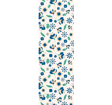 Papier peint chambre motif floral blanc provincial - TenStickers