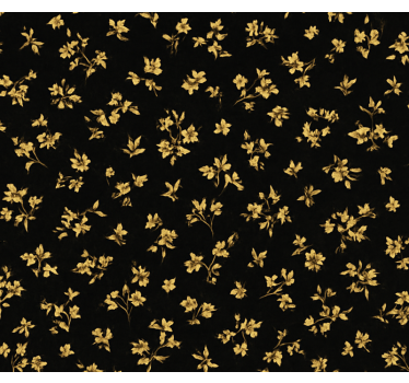 Papier peint chambre fond noir avec fleurs dorées - TenStickers
