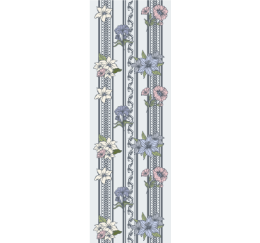 Papier peint chambre design rayé floral vintage - TenStickers