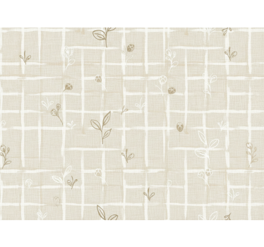 Papier peint beige couleur crème avec effet lin - TenStickers