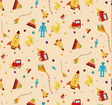 Jouets vintage papier peint enfants - TenStickers