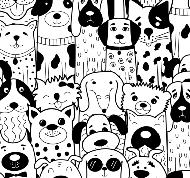 Papier peint chambre chiens deco - TenStickers