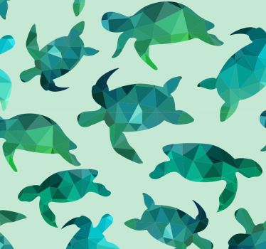Papier peint poissons motif tortue - TenStickers