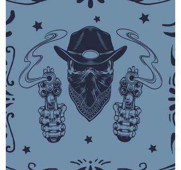 Papier peint Crâne de cow-boy avec revolvers - TenStickers