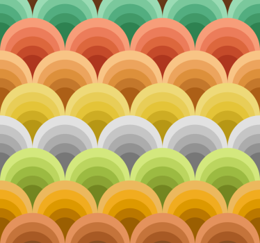 Papier peint retro Vintage avec cercles orange - TenStickers