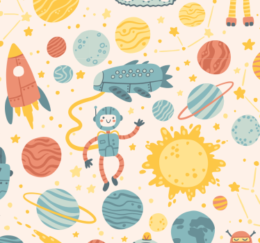 Papier peint différents dessins de robots - TenStickers