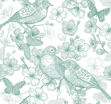 Papier peint chambre Oiseaux et des branches claires - TenStickers