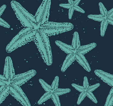 Papier peint motif étoiles de mer tons bleus - TenStickers