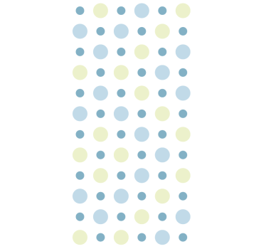 Papier peint avec rond Points bleus, jaunes et blancs - TenStickers