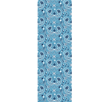 Papier peint bleu motif de carrelage orné - TenStickers