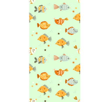 Papier peint poissons modèle d'amis aquatiques - TenStickers