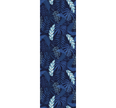 Papier peint fleur moderne Maranta bleu et panthère - TenStickers