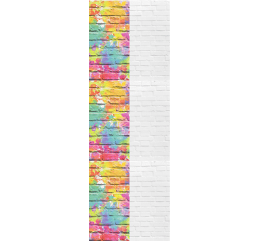 Papier peint briques motifs de carreaux colorés - TenStickers