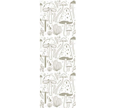 Papier peint fleur moderne sticker de champignons beige - TenStickers