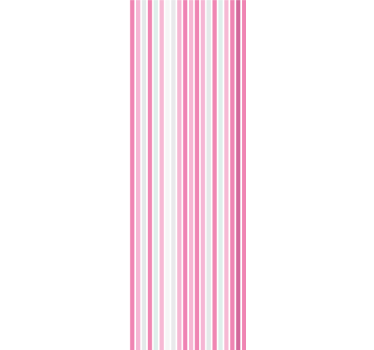 Papier peint à rayure sticker vertical rose et blanc - TenStickers