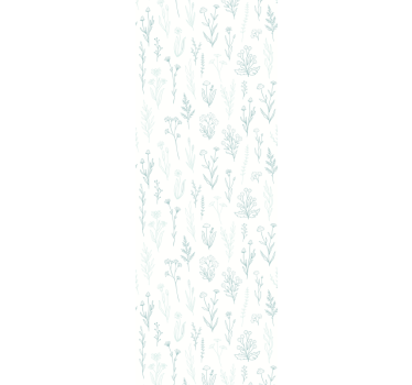 Papier peint fleur moderne Fleur sur fond blanc - TenStickers