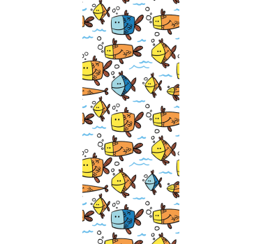 Papier peint poissons dessin animé aquatique amusant - TenStickers