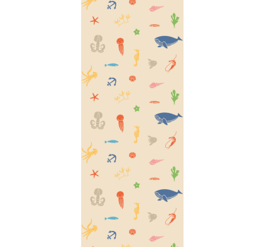 Papier peint chambre fille Fond clair de couleur poisson - TenStickers