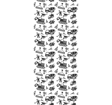 Papier peint industriel motif de construction - TenStickers