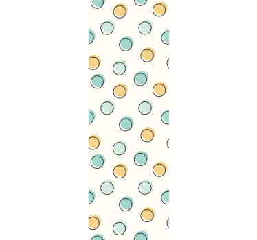 Papier peint avec rond Pois beige et bleu - TenStickers