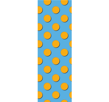 Papier peint cercles points orange sur fond bleu - TenStickers