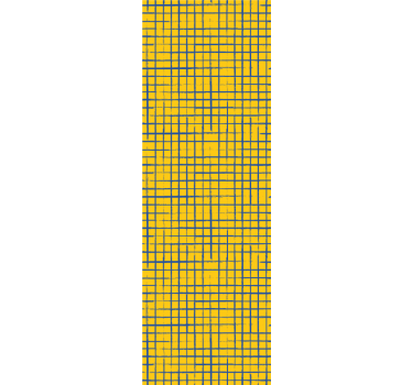 Papier peint rayures sticker moderne de grille bleue et jaune - TenStickers