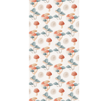 Papier peint pour couloir Modèle de champignon aquarelle - TenStickers
