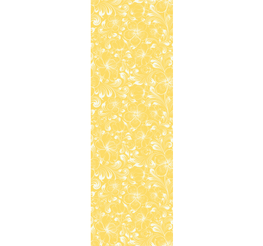 Papier peint fleur moderne Style grand-millénaire floral jaune - TenStickers