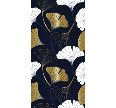 Tapisserie moderne Feuilles de ginkgo en relief - TenStickers