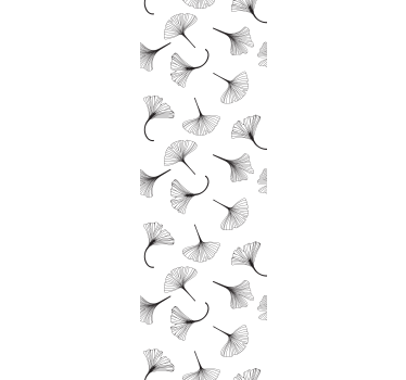 Tapisserie moderne Feuilles de ginkgo sticker noir - TenStickers