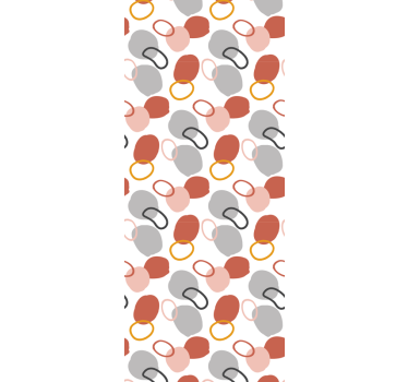 Papier peint cercles motif marron et gris - TenStickers