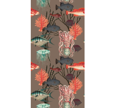 Tapisserie chambre Vie aquatique de corail - TenStickers